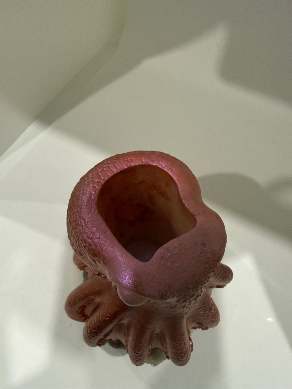 Resin Octopus Vase in Shimmery Coral Pink - Picture 10 of 10